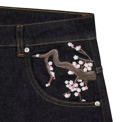Embroidered High Waist Jeans