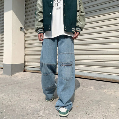 Men's Oversized Baggy Denim Pants in Blue