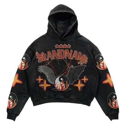 Halloween Printed Hoodie - Harajuku Streetwear Y2K Style