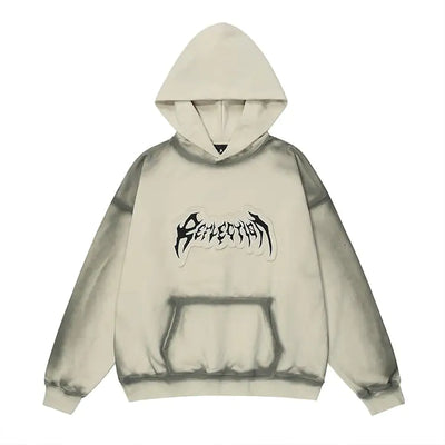 Embroidered Frayed Hem Hoodie Trendy Sweater