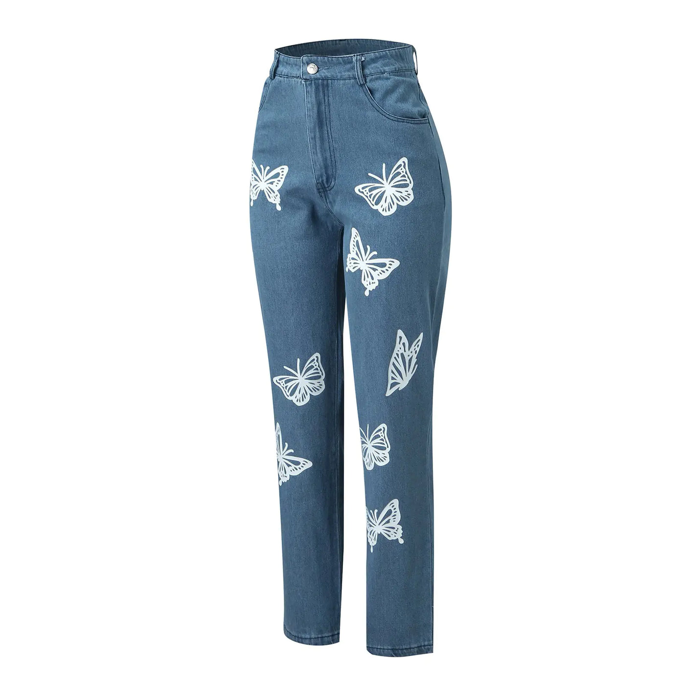 Y2K Butterfly-Pattern Loose Jeans for Women 2024
