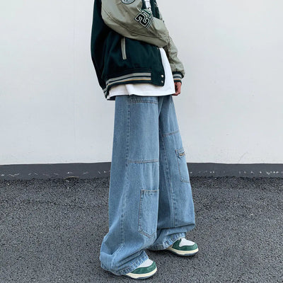 Men's Oversized Baggy Denim Pants in Blue