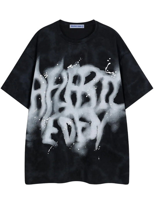 Aelfric Eden Mens Graphic Tee Shirts Oversized Baggy Loose Cotton T-Shirt Streetwear Casual Summer Y2k Shirt Black