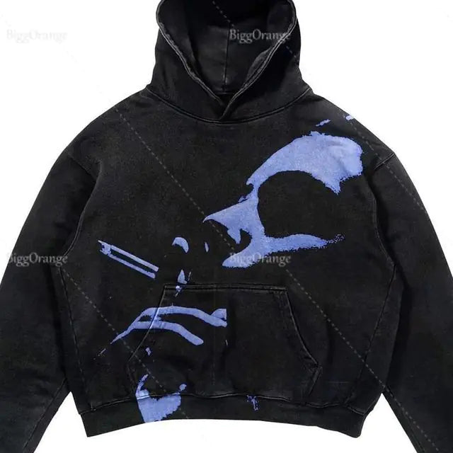 Halloween Printed Hoodie - Harajuku Streetwear Y2K Style