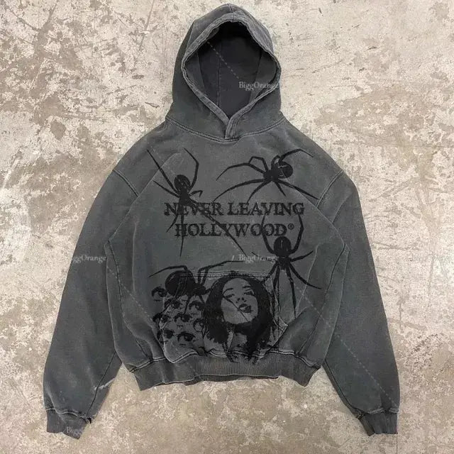 Halloween Printed Hoodie - Harajuku Streetwear Y2K Style