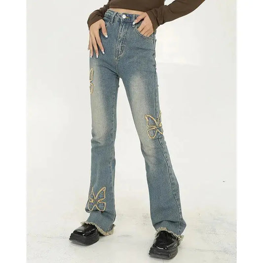 High-Waisted Straight Tube Wide-Legged Trendy Pants