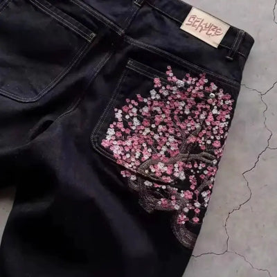 Embroidered High Waist Jeans