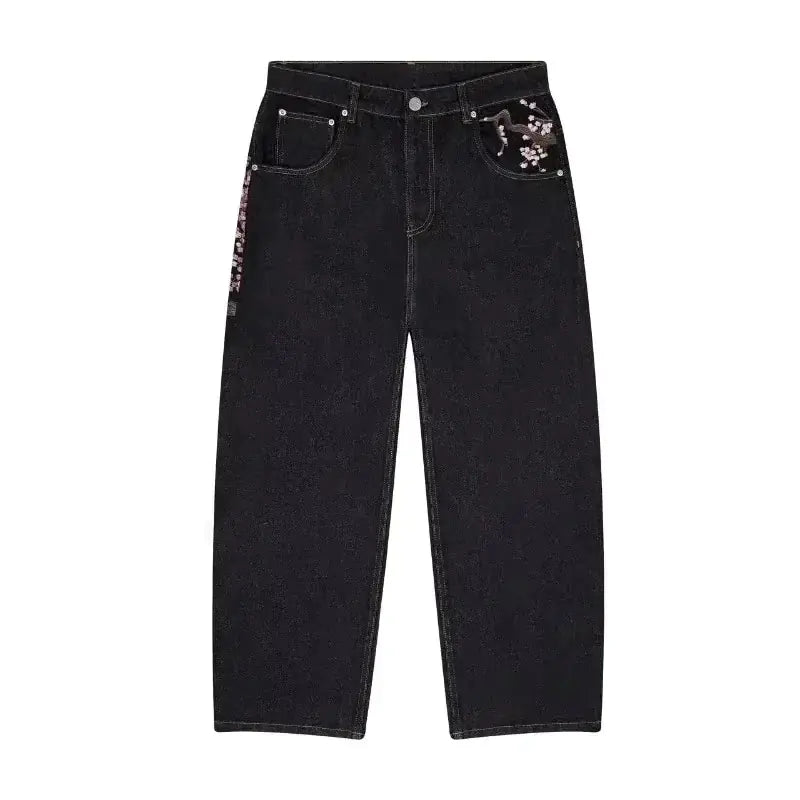 Embroidered High Waist Jeans
