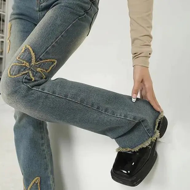 High-Waisted Straight Tube Wide-Legged Trendy Pants