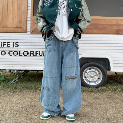 Men's Oversized Baggy Denim Pants in Blue