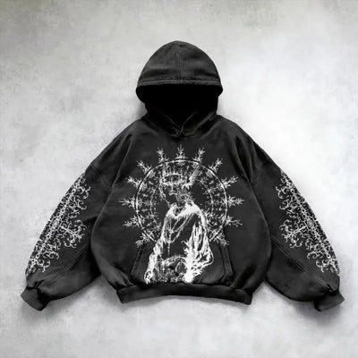 Hip Hop Y2K Printed Hoodie