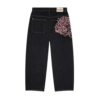 Embroidered High Waist Jeans